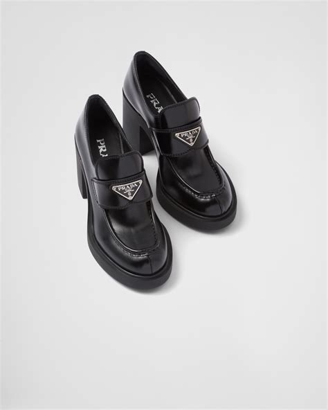 prada heeled loafers|Prada loafers girls.